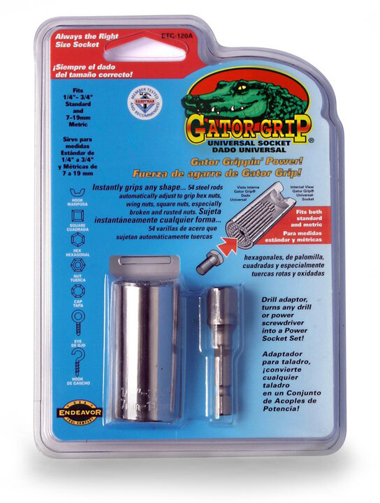 Gator-Grip® Universal Socket With Power Drill Adapter